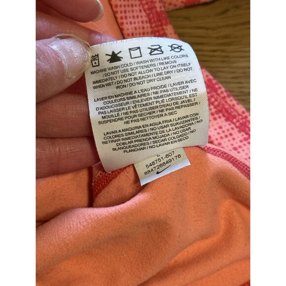 Nike Pro Women’s Large Running Shirt Peach ISH PinkDri-Fit Patterned Quarter Zip - Picture 11 of 14